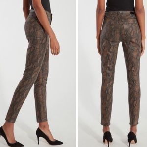 Paige Hoxton Ankle  Brown Snakeskin Jeans  Size 27 Skinny 9" rise animal print
